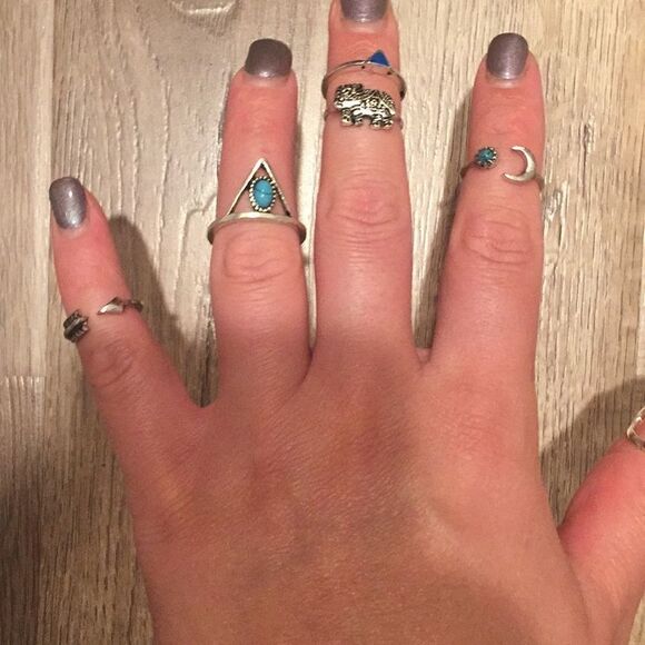 🎁 1 HR sale🎁Boho -Bohemian Midi Ring set - Picture 5 of 7